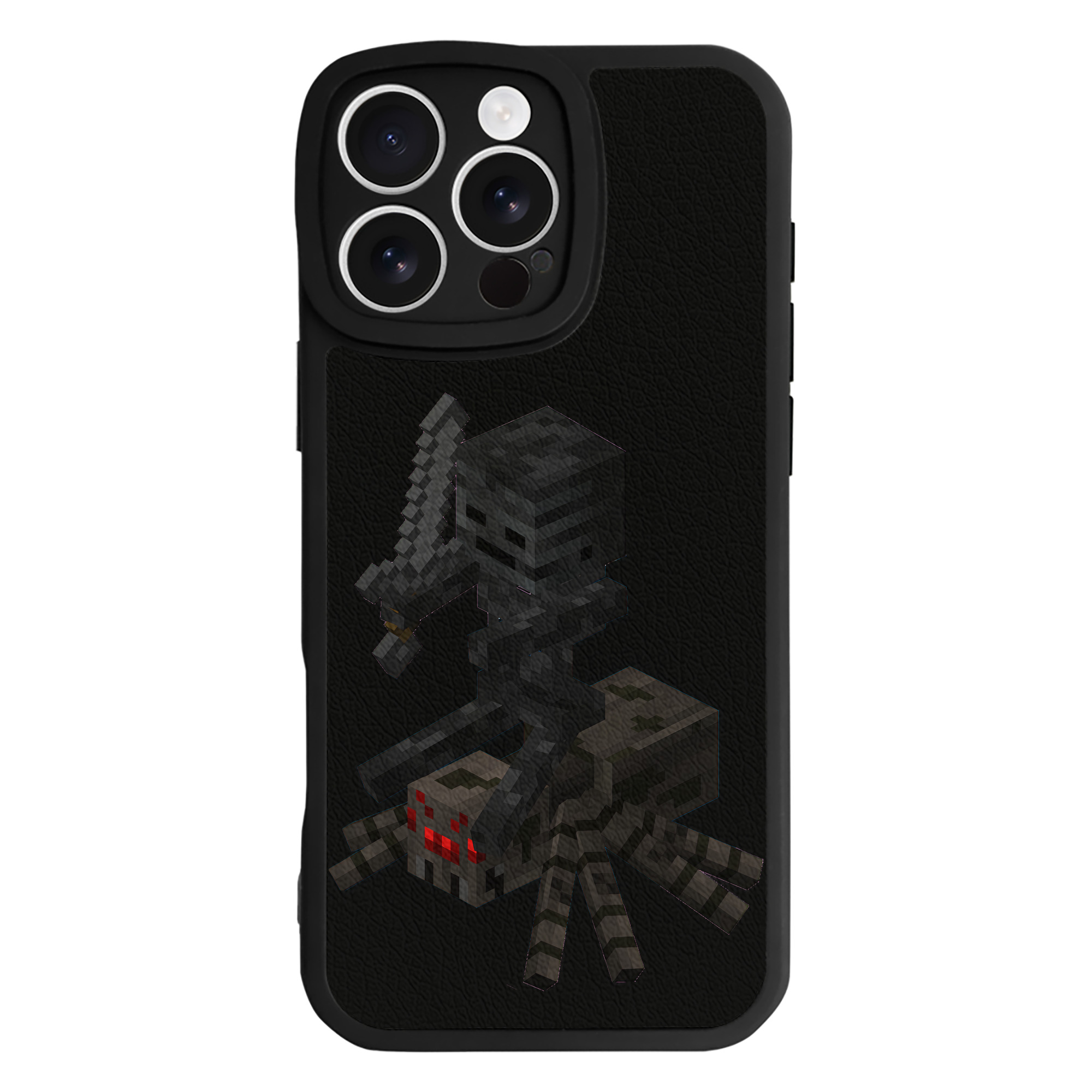 （画像用） マインクラフト ブロックの世界 Minecraft MC Block world 【iPhone 16シリーズ対応】シリコンスマホケース（レザー調） 材質：シリコン